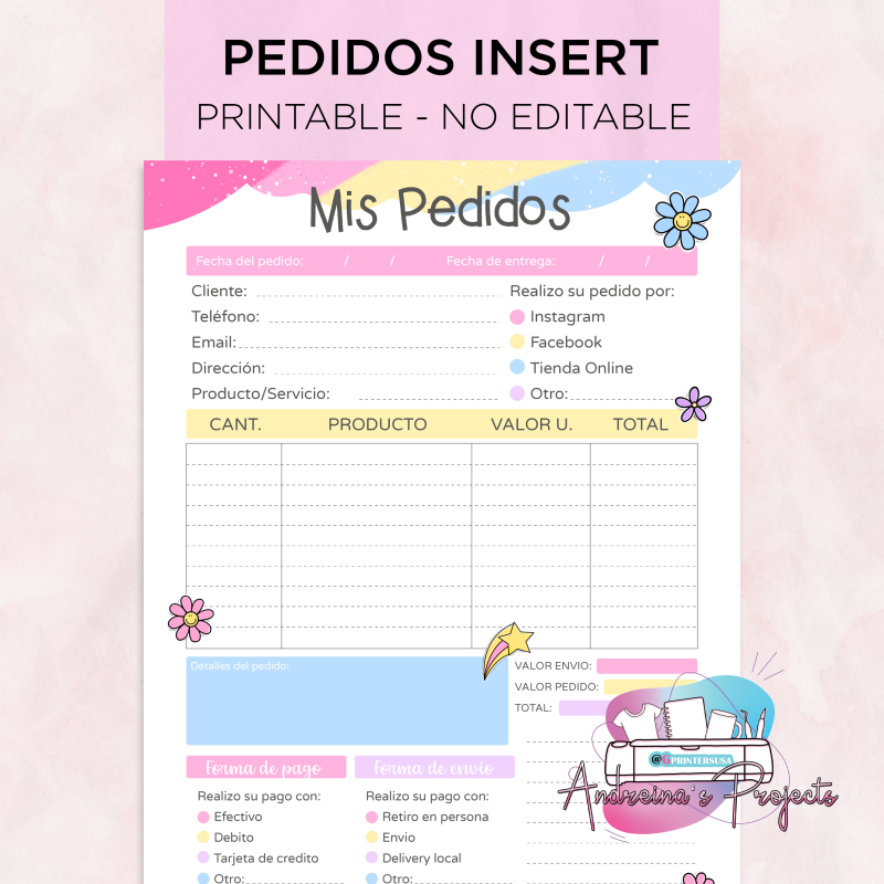 Insert pedidos Diseño  #98