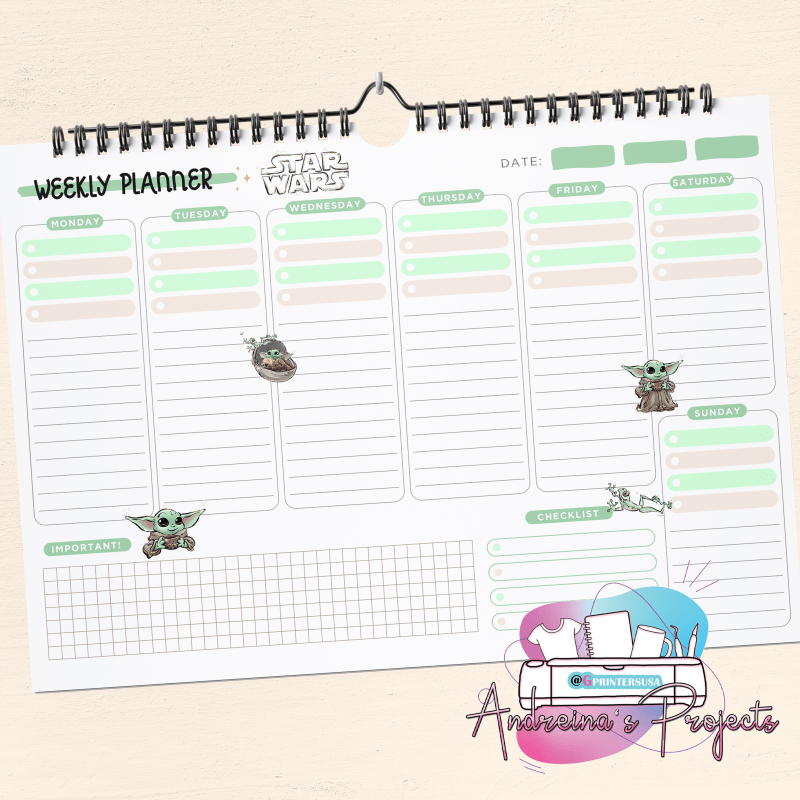 Planner semanal inglés Diseño # 48